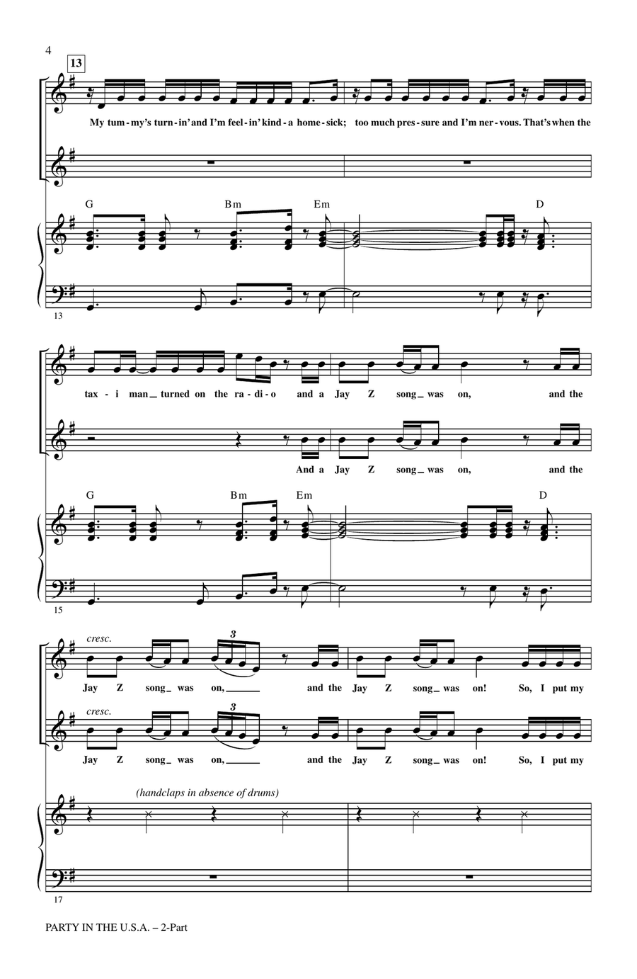Party In The USA (arr. Roger Emerson) 2-Part scores gallery preview page 3