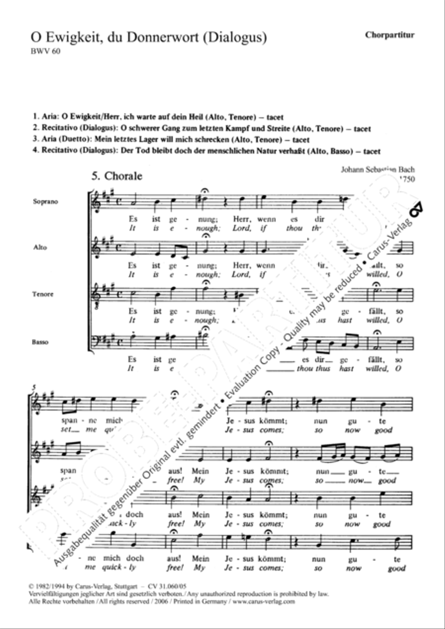 Eternity, thou thundrous word (O Ewigkeit, du Donnerwort) ATB scores gallery preview page 2