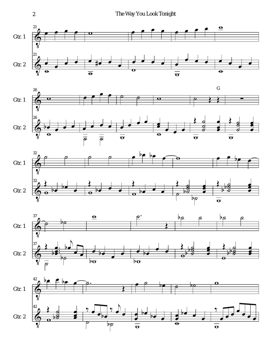 The Way You Look Tonight The Way You Look Tonight Guitar Solo scores gallery preview page 2