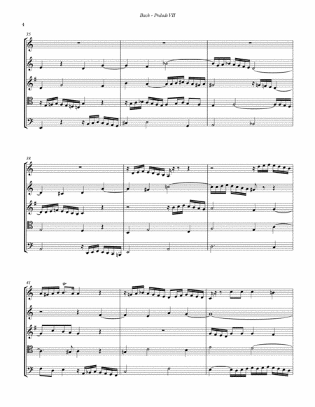 Prelude No. 7 from WTC Book 1, BWV 852 for Brass Quintet