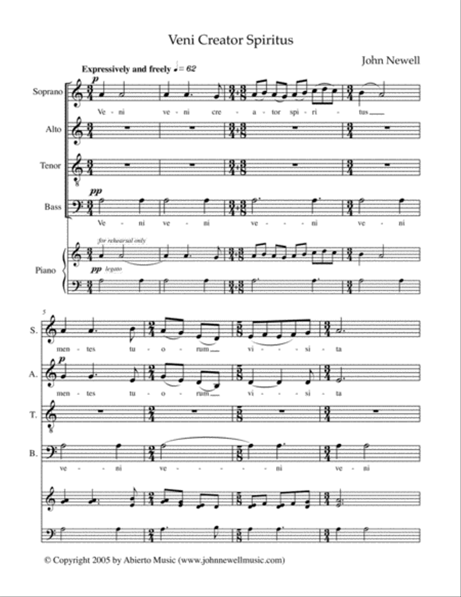Veni Creator Spiritus 4-Part scores gallery preview page 4