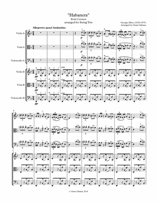 Book cover for "Habanera" from Bizet's Carmen - for String Duet (ANY COMBINATION) - Score & Parts