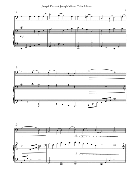 Joseph Dearest, Joseph Mine, Duet for Cello & Harp image number null