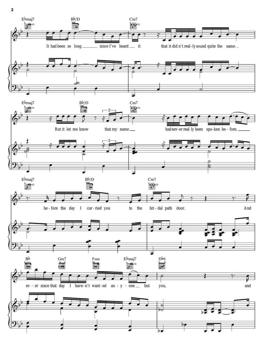 Call My Name Piano, Vocal, Guitar scores gallery preview page 2