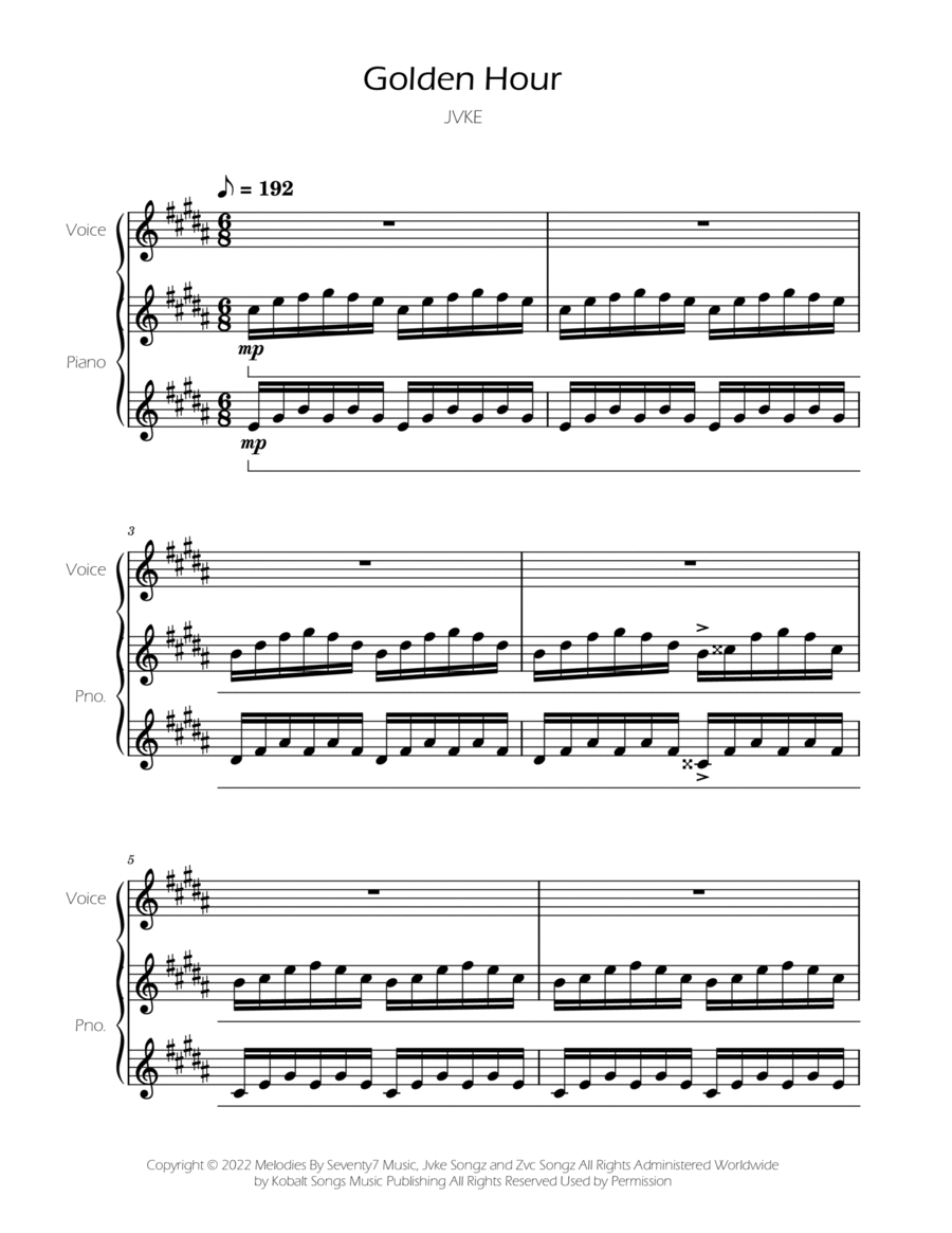 Golden Hour Voice scores gallery preview page 1
