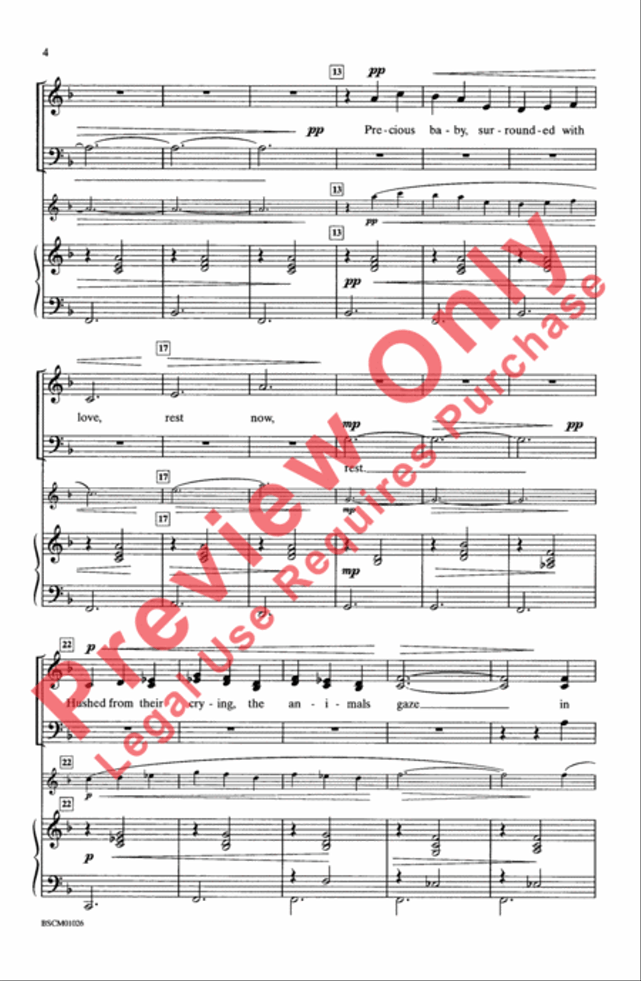 Gymnopedie for Christmas 4-Part scores gallery preview page 3