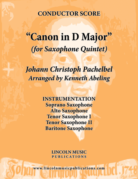 Pachelbel - Canon in D Major (for Saxophone Quintet SATTB) image number null