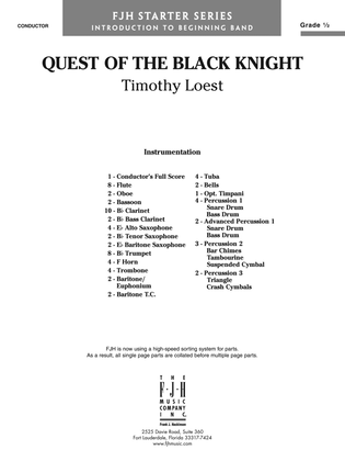 Book cover for Quest of the Black Knight: Score
