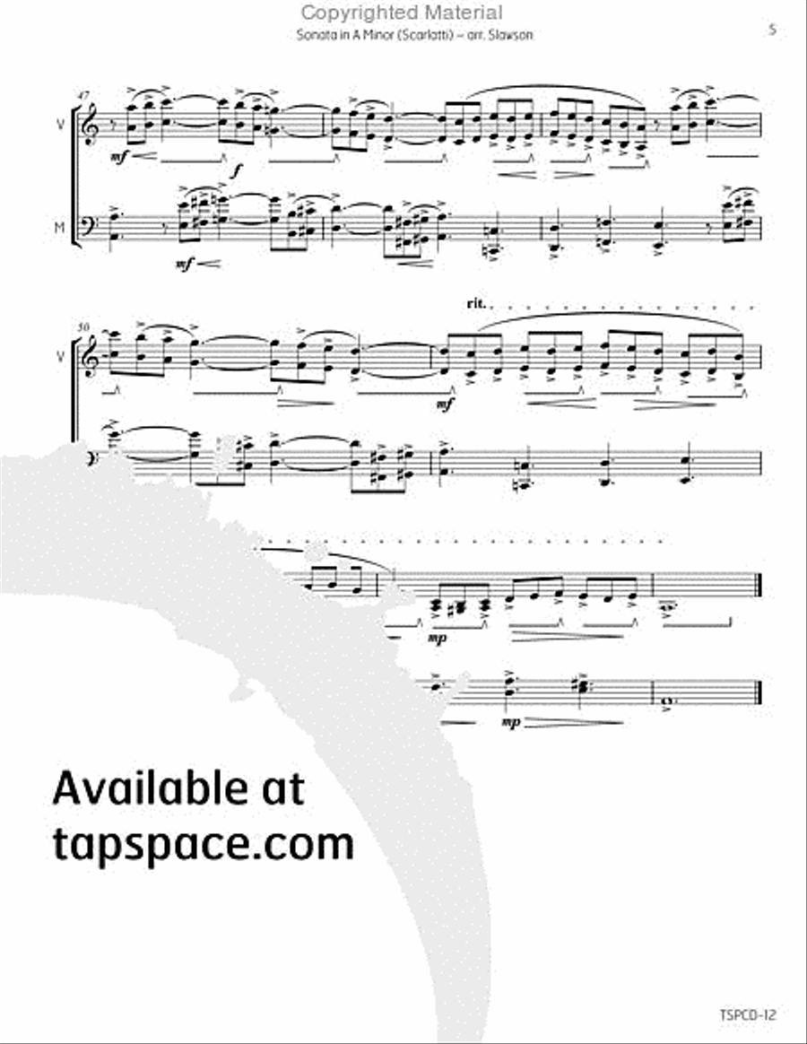 Sonata in A Minor Marimba scores gallery preview page 8