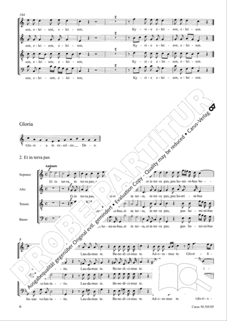 Missa Beatissimae Virginis Mariae 4-Part scores gallery preview page 7
