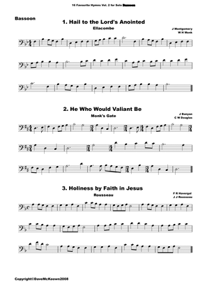 16 Favourite Hymns Vol.2 for solo Bassoon