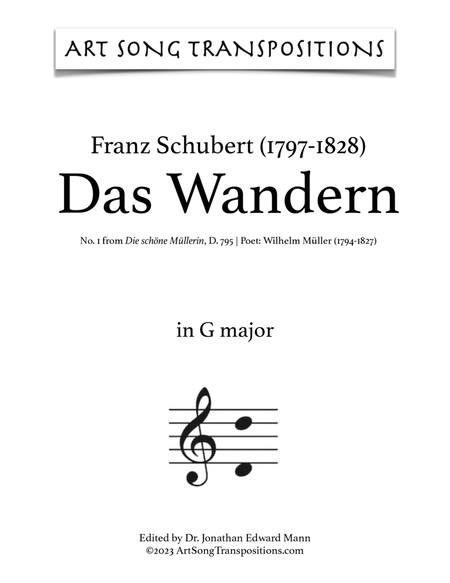 SCHUBERT: Das Wandern, D. 795 no. 1 (transposed to G major)