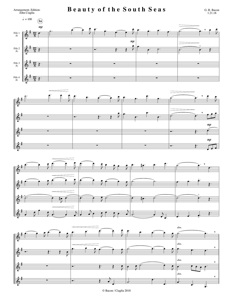 Beauty of the South Seas Woodwind Duet scores gallery preview page 1