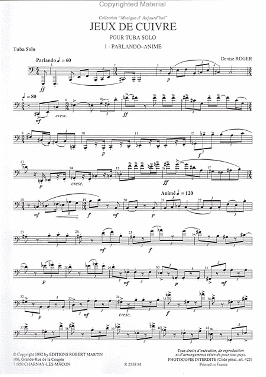 Jeux de cuivres Euphonium scores gallery preview page 2
