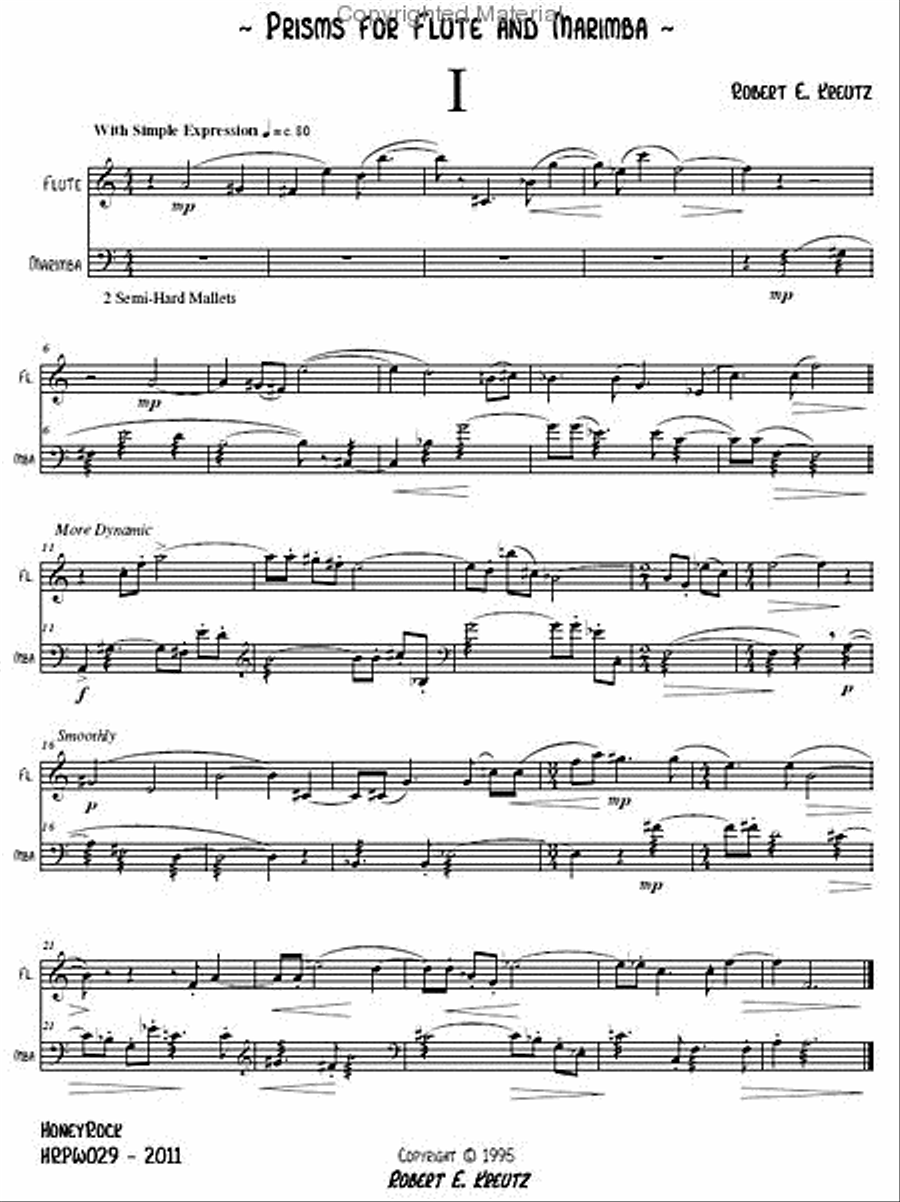 Prisms for Flute & Marimba Flute scores gallery preview page 2