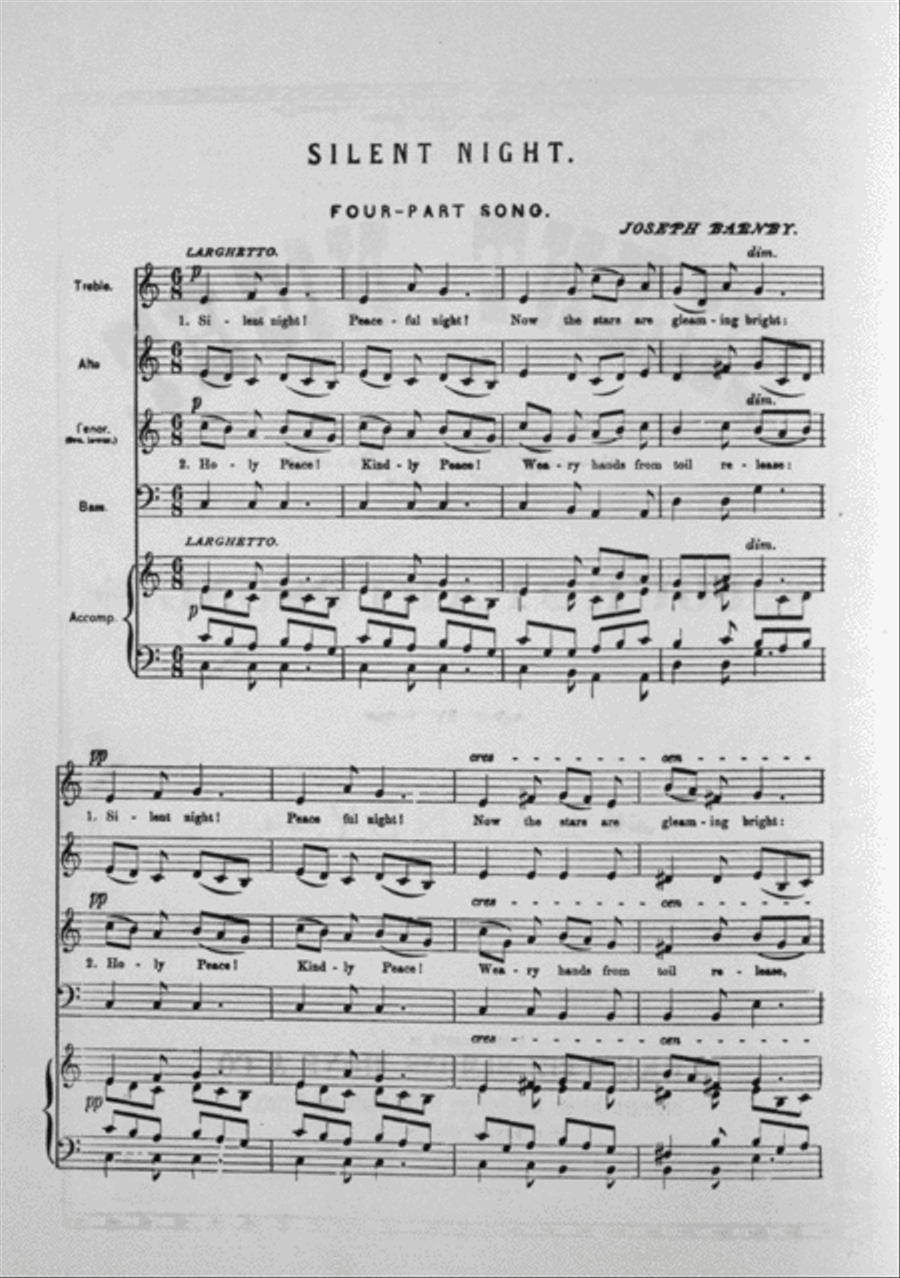 Silent Night. Four Part Song 4-Part scores gallery preview page 2