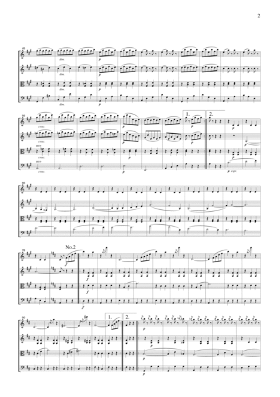 Waldteufel The Skaters Waltzes, for string quartet, CW201 String Quartet scores gallery preview page 2