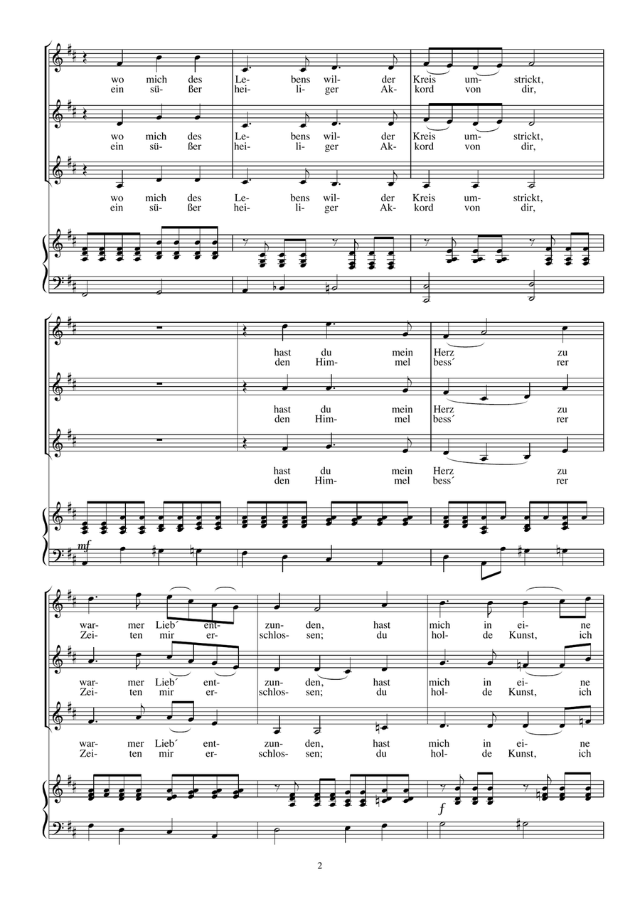An die Musik (Du holde Kunst) SSA scores gallery preview page 2