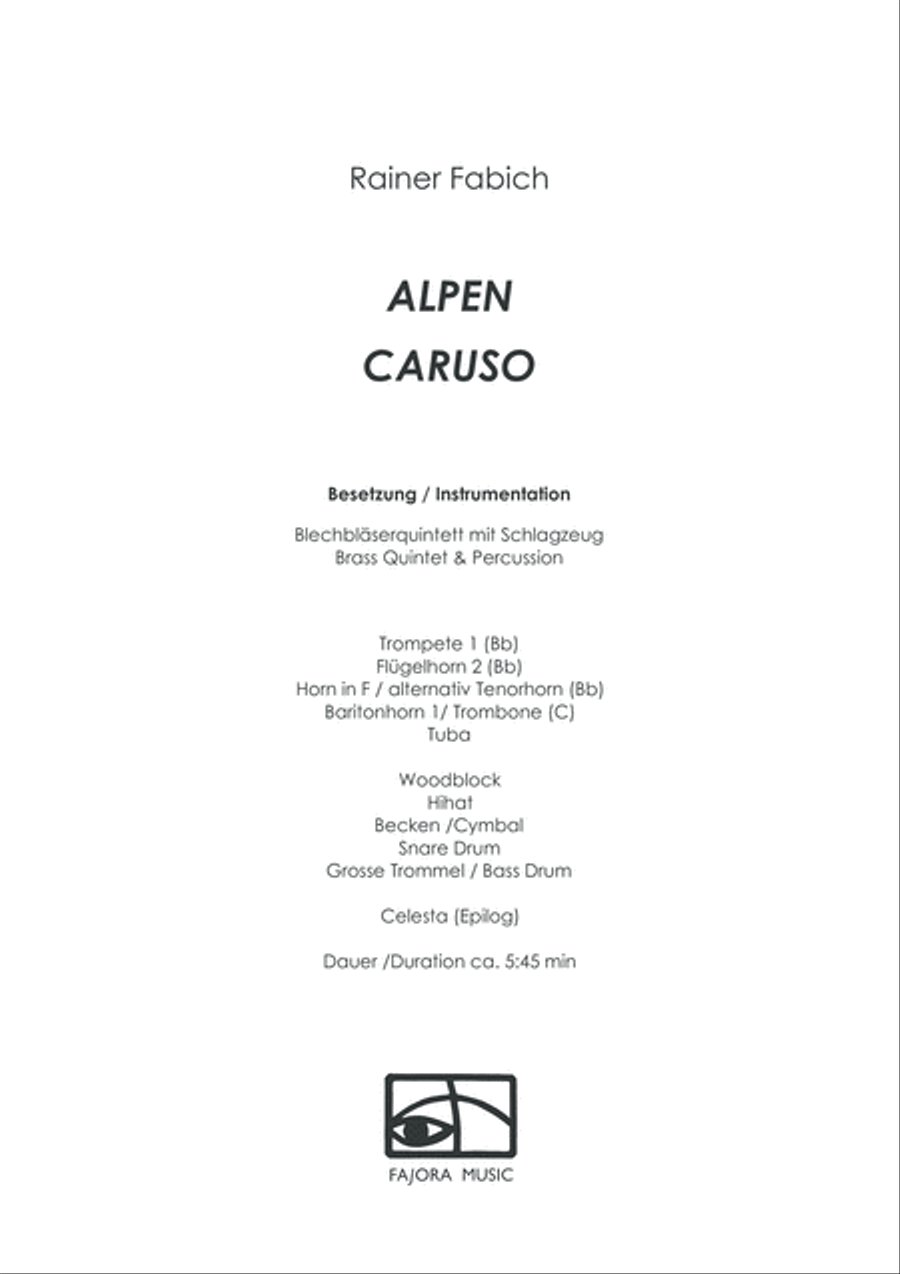 ALPEN CARUSO for Brass Quintet Percussion Ensemble scores gallery preview page 3