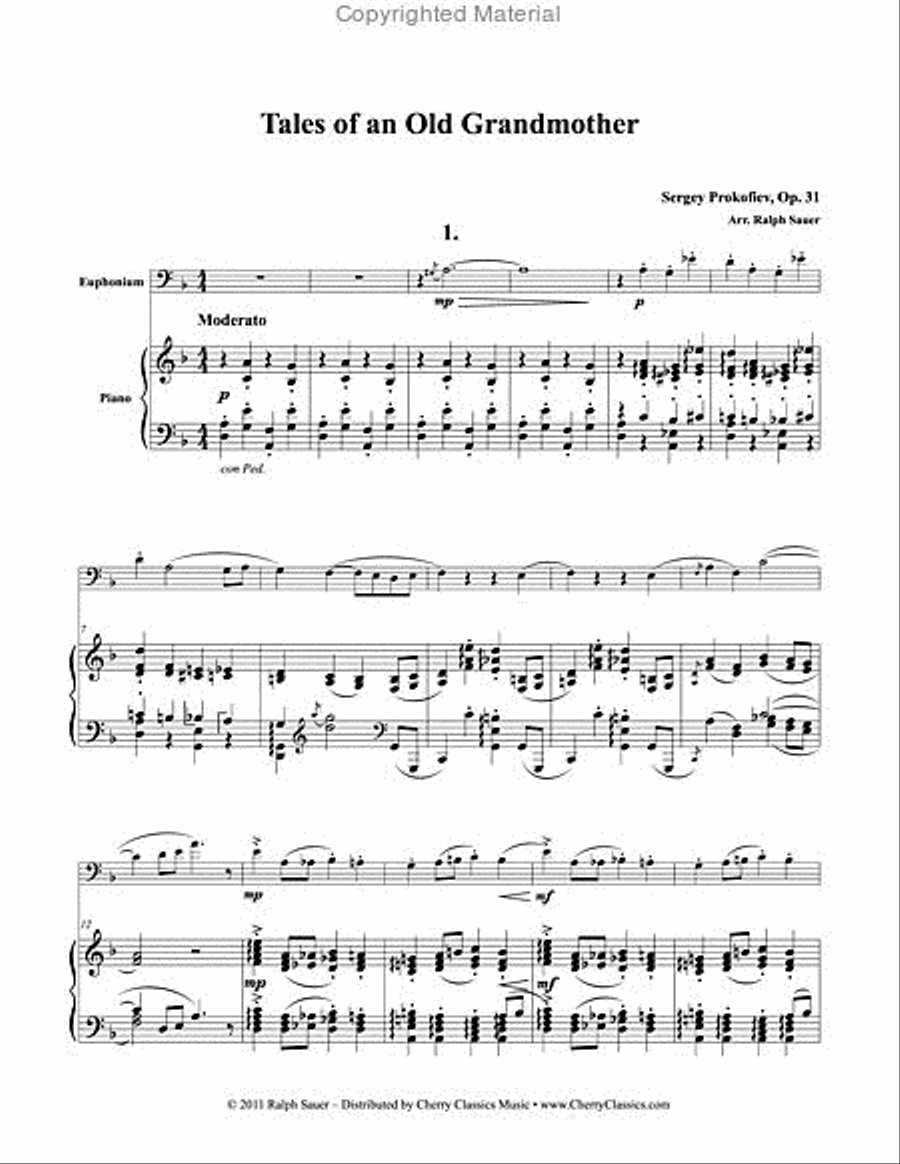 Tales of an Old Grandmother, Op. 31 for Euphonium & Piano Euphonium scores gallery preview page 5