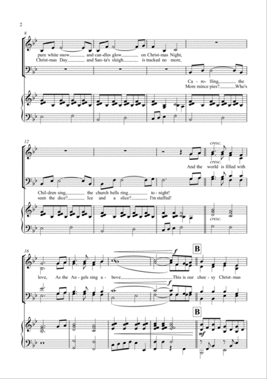 (This is our) Cheesy Christmas Song 4-Part scores gallery preview page 2