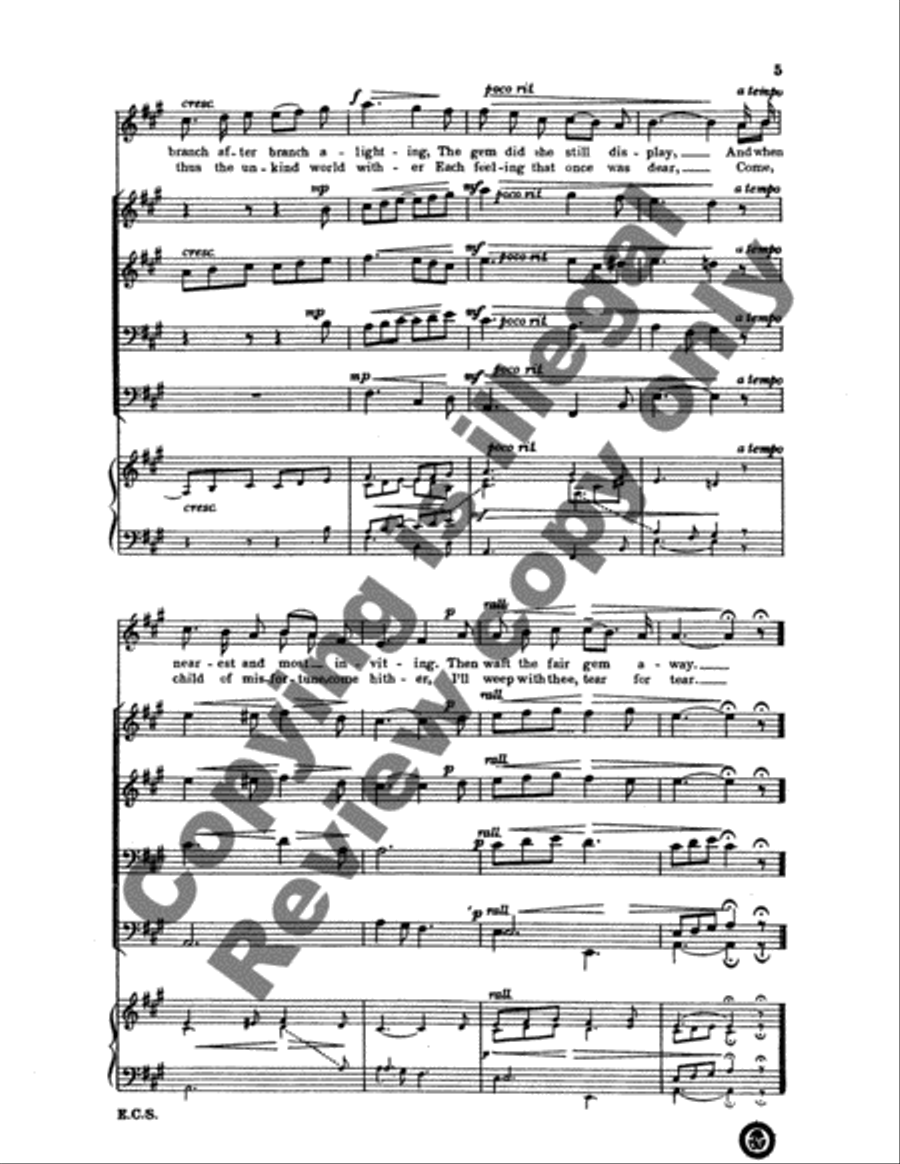 Has Sorrow Thy Young Days Shaded TTBB scores gallery preview page 5