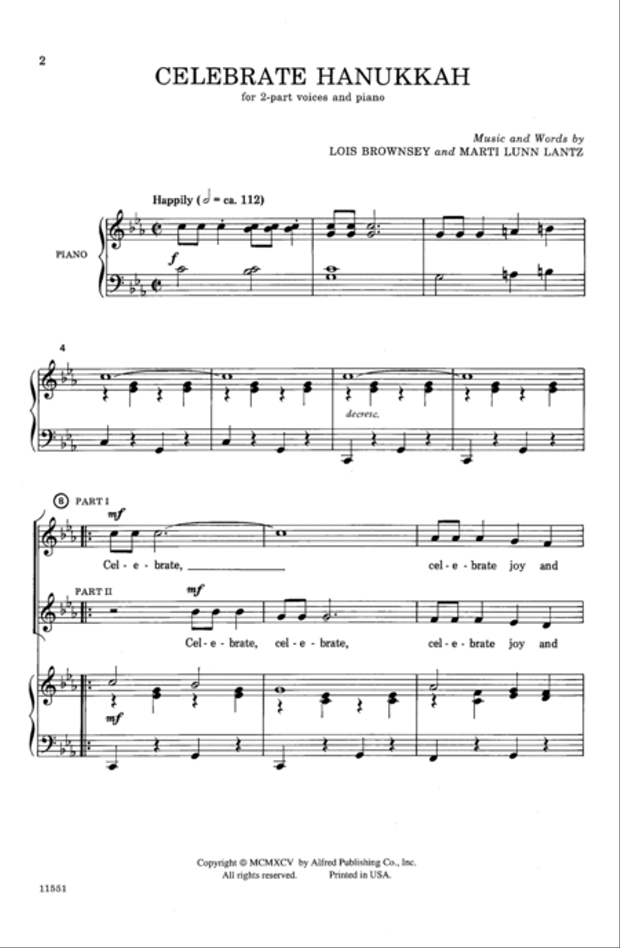 Celebrate Hanukkah 2-Part scores gallery preview page 9