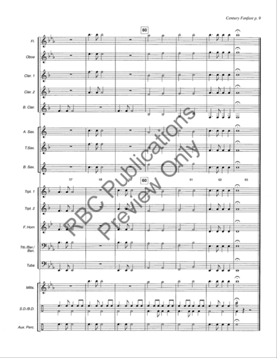 Century Fanfare Century Fanfare Concert Band scores gallery preview page 12