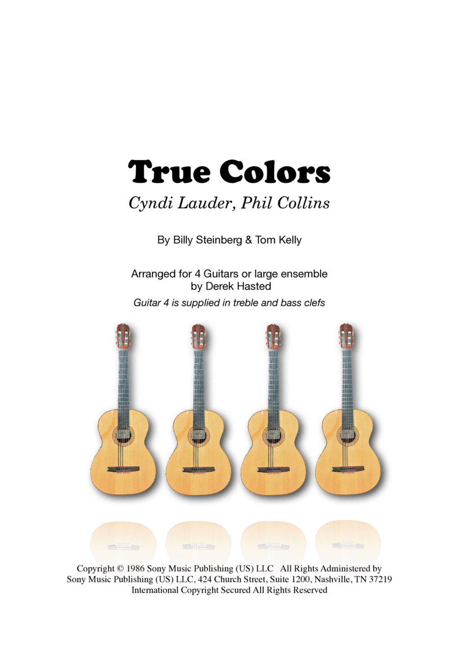 True Colors by Cyndi Lauper Guitar Ensemble - Digital Sheet Music