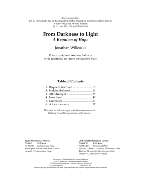 From Darkness to Light (Choral Score) image number null
