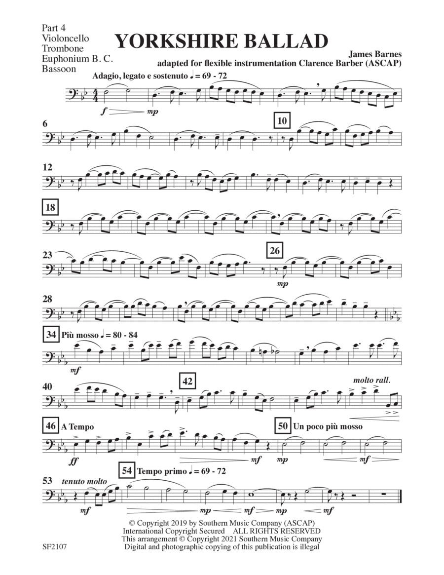 Yorkshire Ballad, 2nd Edition - Tromb-Euph-Bassoon-Cello 4