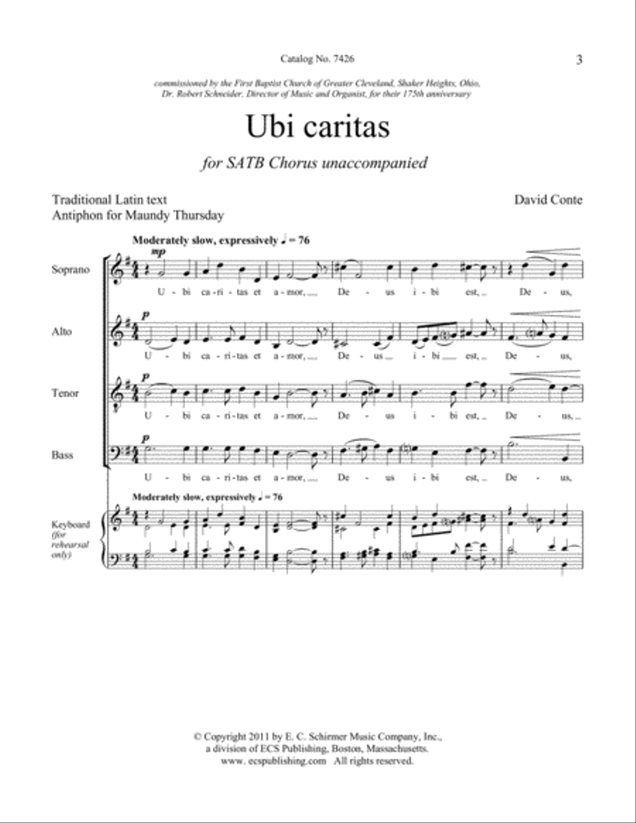 Ubi Caritas 4-Part scores gallery preview page 3
