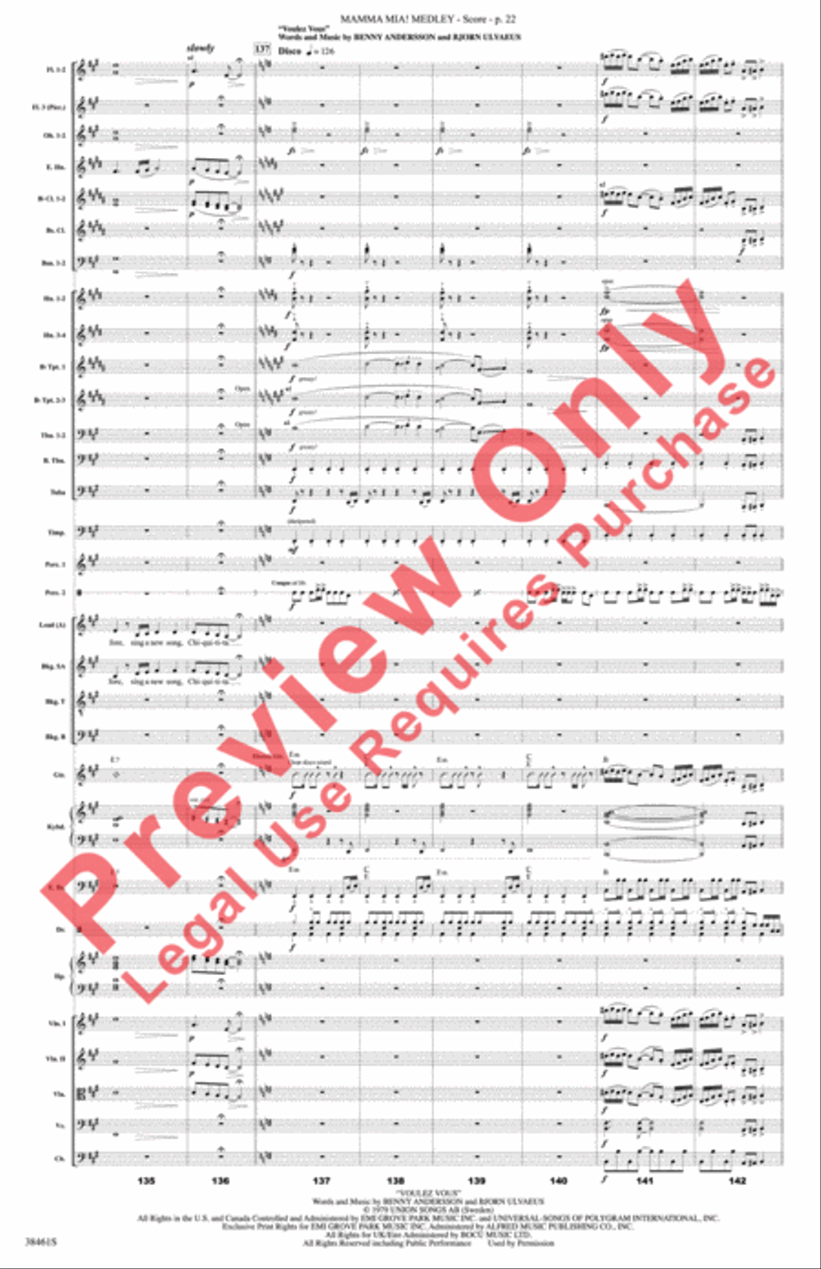 Mamma Mia! Medley Full Orchestra scores gallery preview page 23