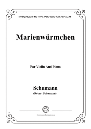Book cover for Schumann-Marienwürmchen,Op.79,No.14,for Violin and Piano