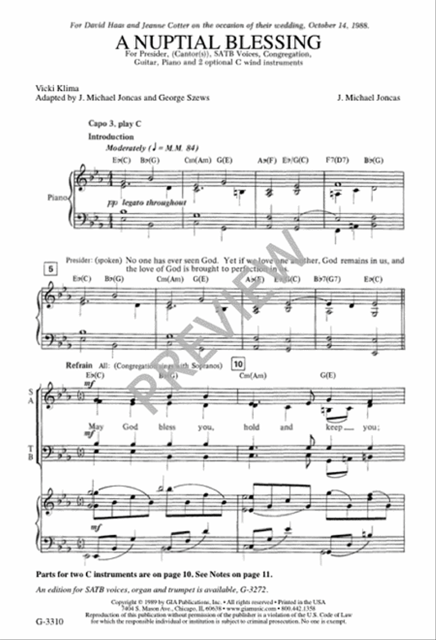 A Nuptial Blessing - SATB edition 4-Part scores gallery preview page 3