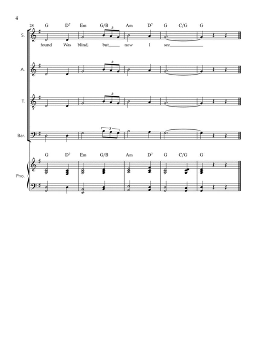 Amazing Grace (for Choral SATB with Easy Piano) image number null