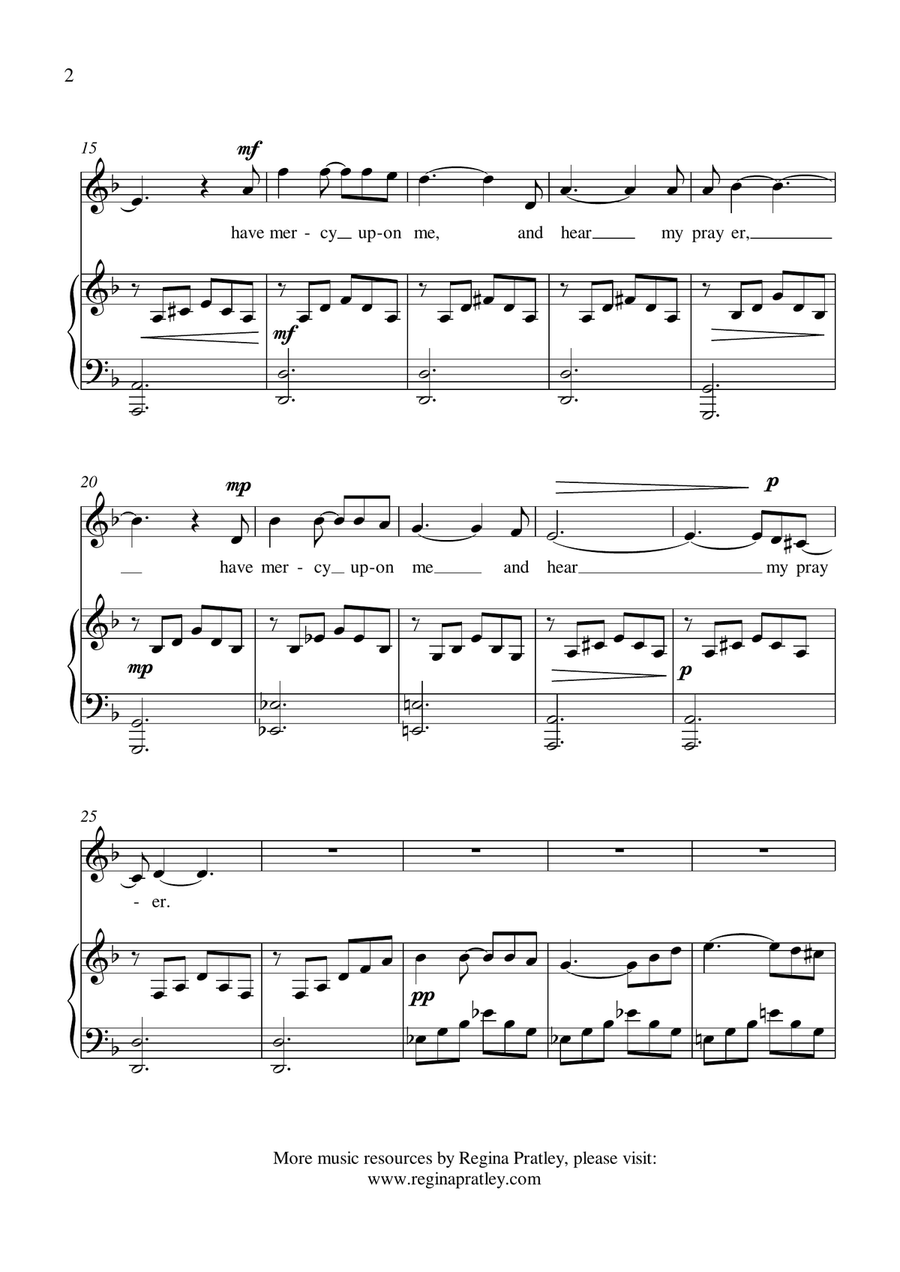 Hear My Prayer (for SA choir or voice duet and piano) SA scores gallery preview page 2