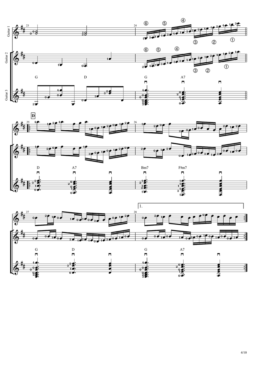 Canon In D Acoustic Guitar scores gallery preview page 4