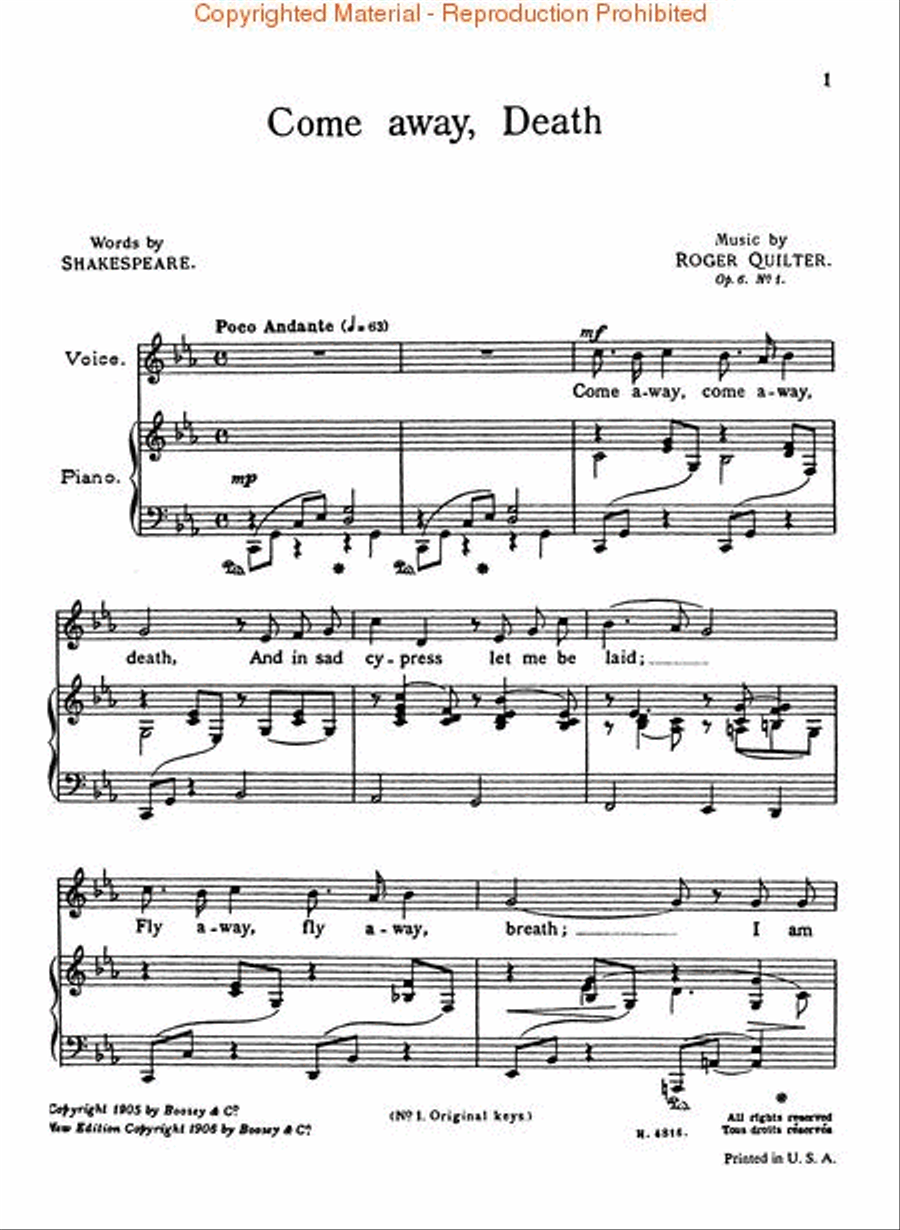 Three Shakespeare Songs, Op. 6 Low Voice scores gallery preview page 2