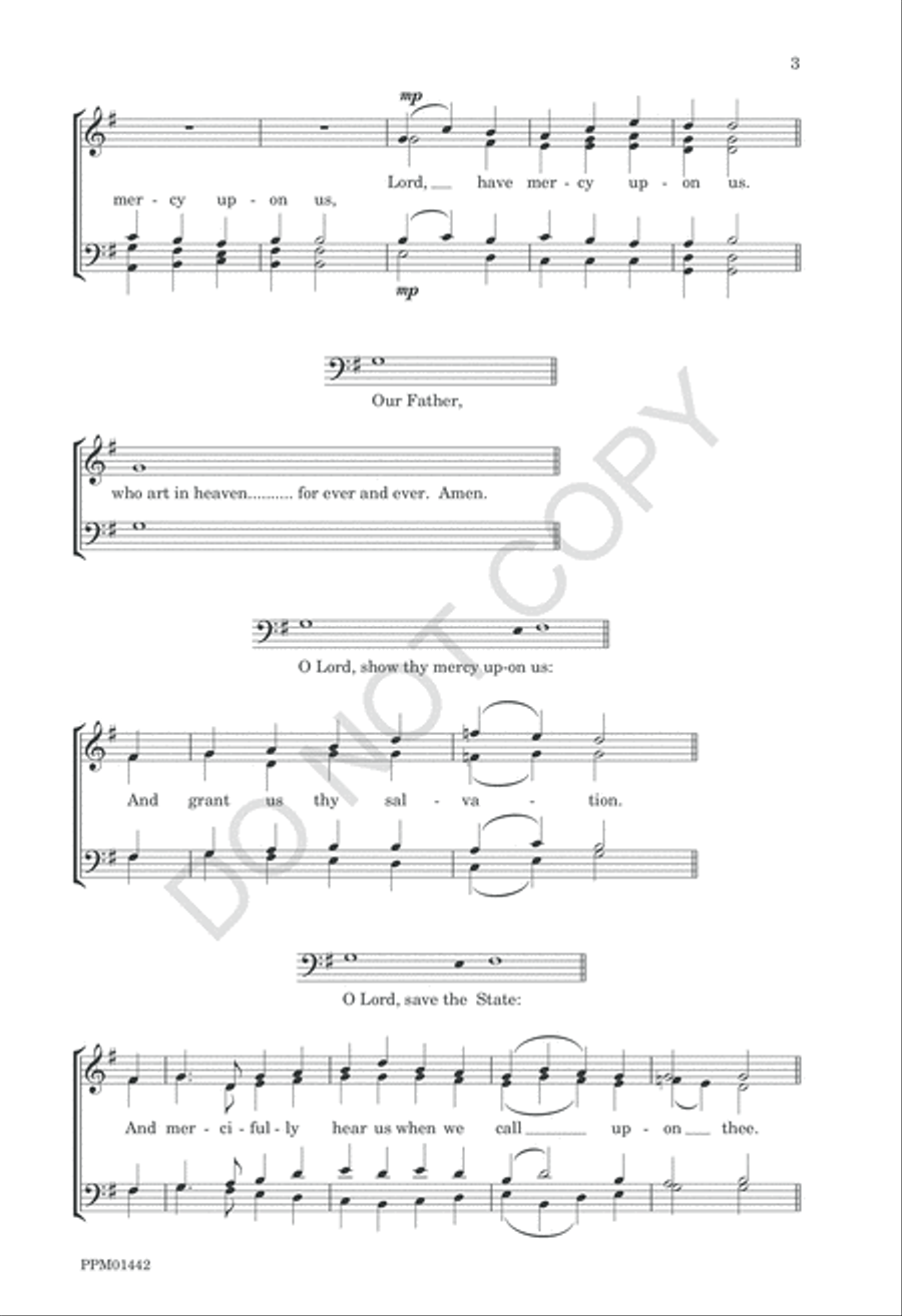 Preces and Responses in G-Major 4-Part scores gallery preview page 6