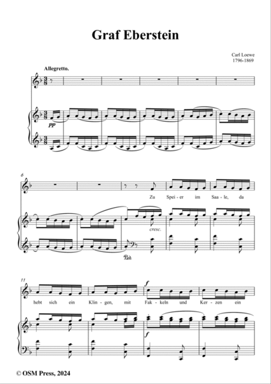 C. Loewe-Graf Eberstein(Zu Speier im Saale da hebt sich ein Klingen),in F Major Voice scores gallery preview page 2