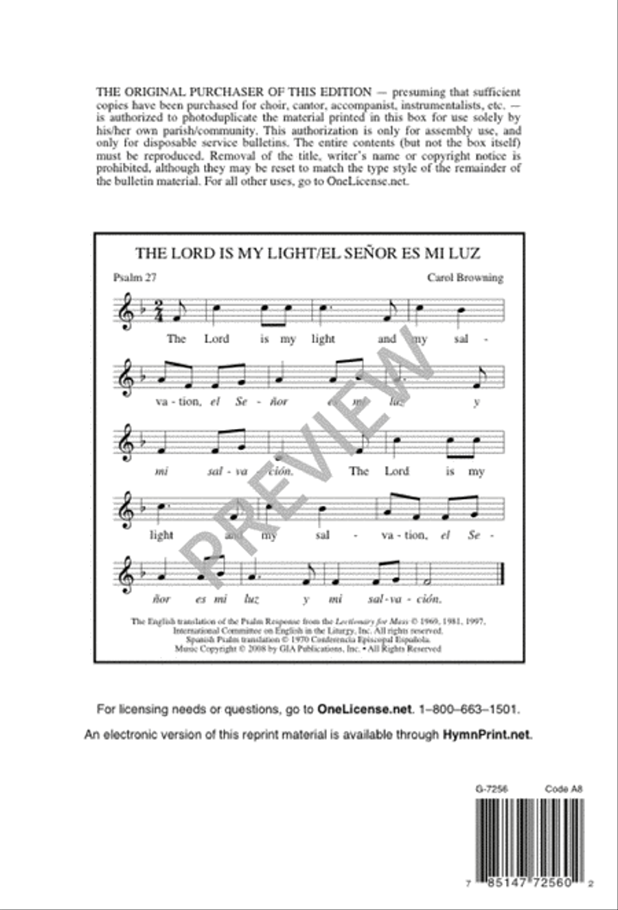 The Lord Is My Light / El Señor Es Mi Luz 3-Part scores gallery preview page 8