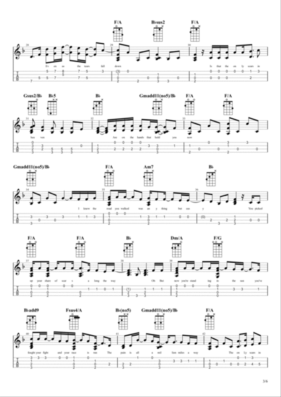 Scars In Heaven Ukulele scores gallery preview page 3