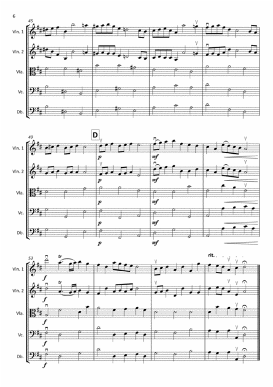 Hornpipe - Handel HWV 356 String Orchestra scores gallery preview page 6
