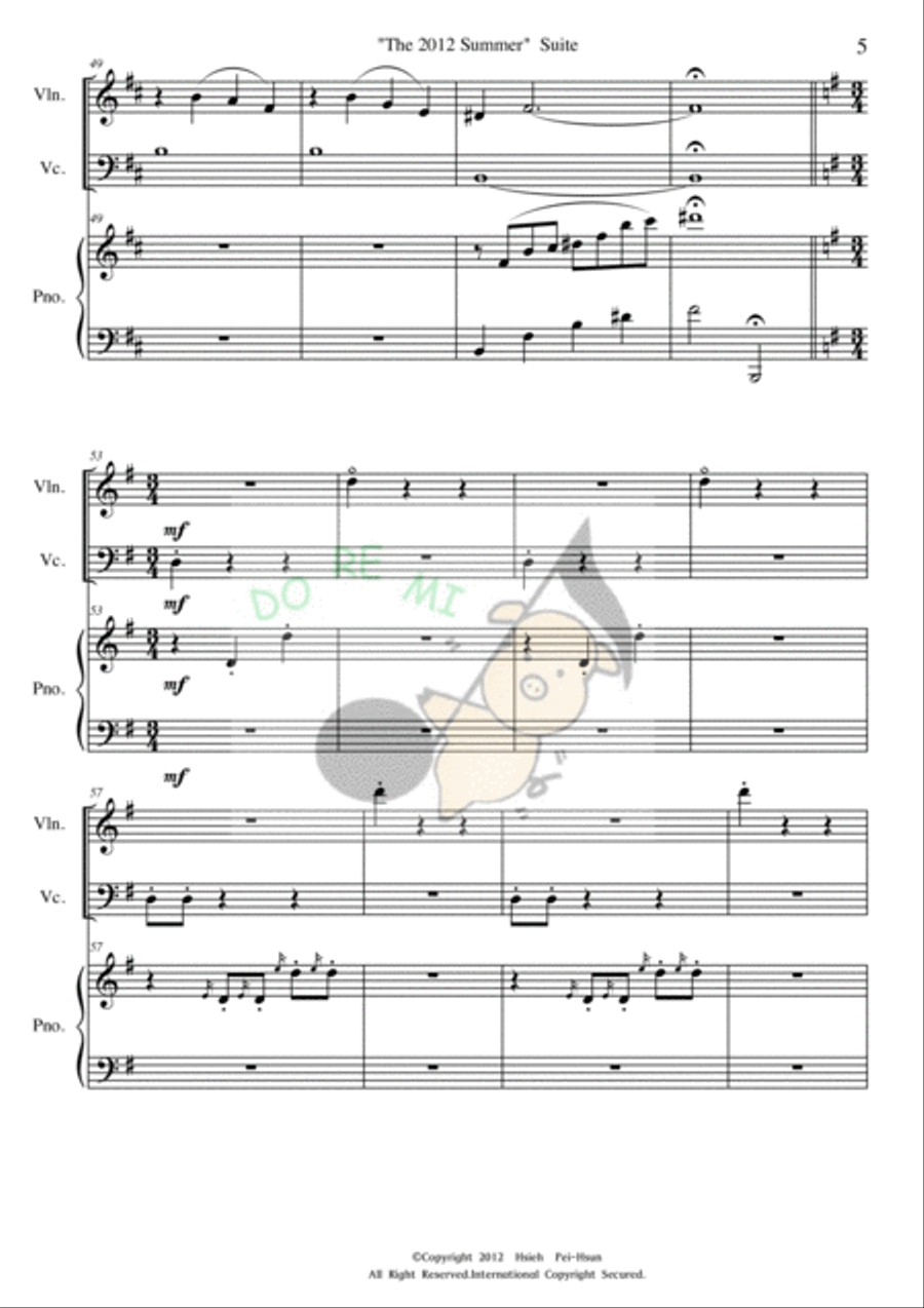 My 2012 Summer-Piano Trio for Young Musicians Piano Trio scores gallery preview page 5
