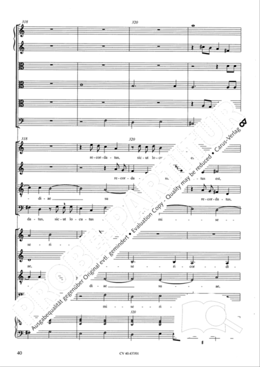 Magnificat a 8 voci con 6 vel 10 istromenti 4-Part scores gallery preview page 36