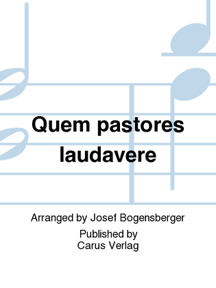 Book cover for Quem pastores laudavere