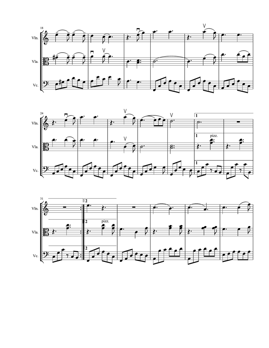 Hallelujah String Trio scores gallery preview page 2