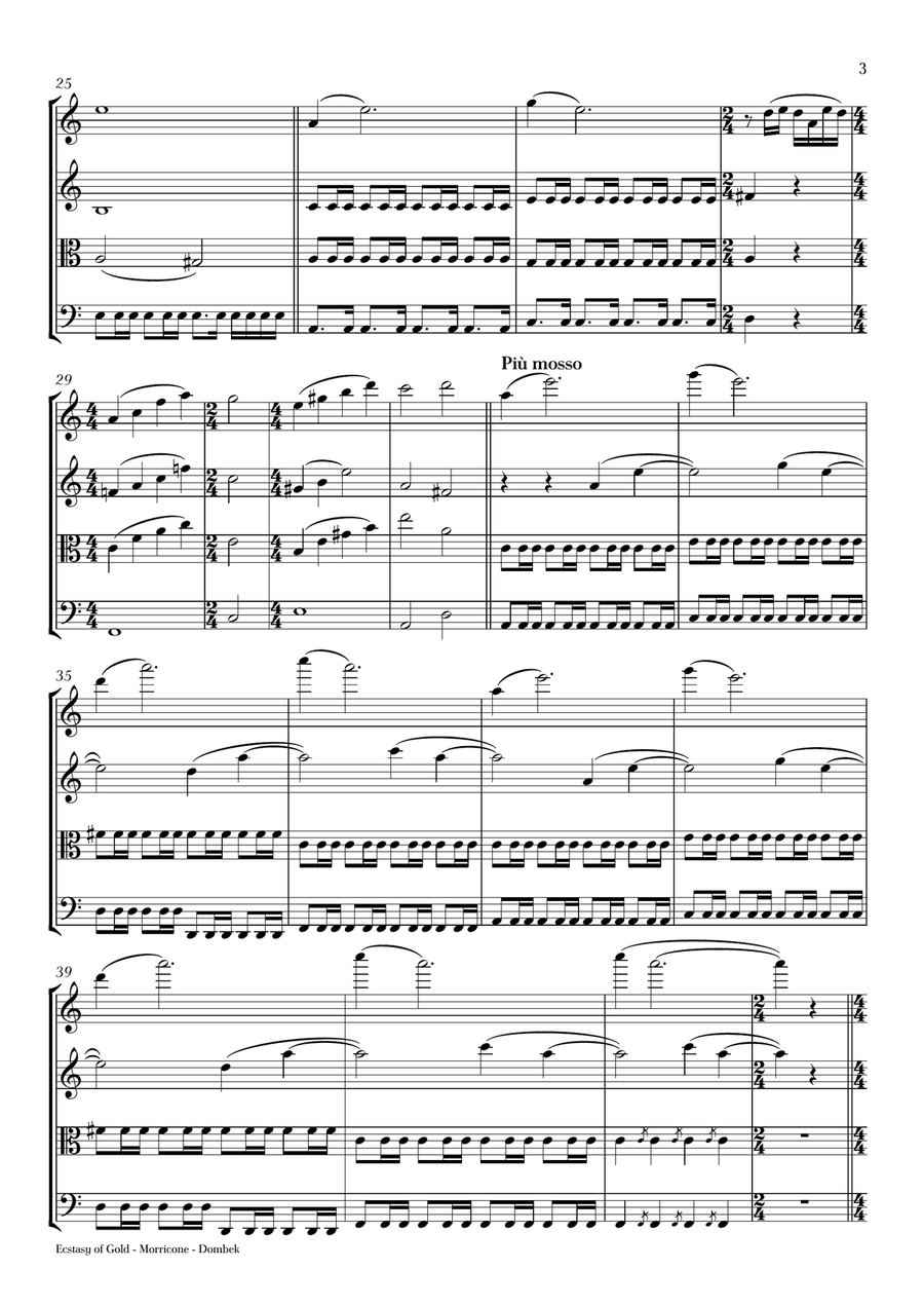 The Ecstasy Of Gold from THE GOOD, THE BAD AND THE UGLY String Quartet scores gallery preview page 3