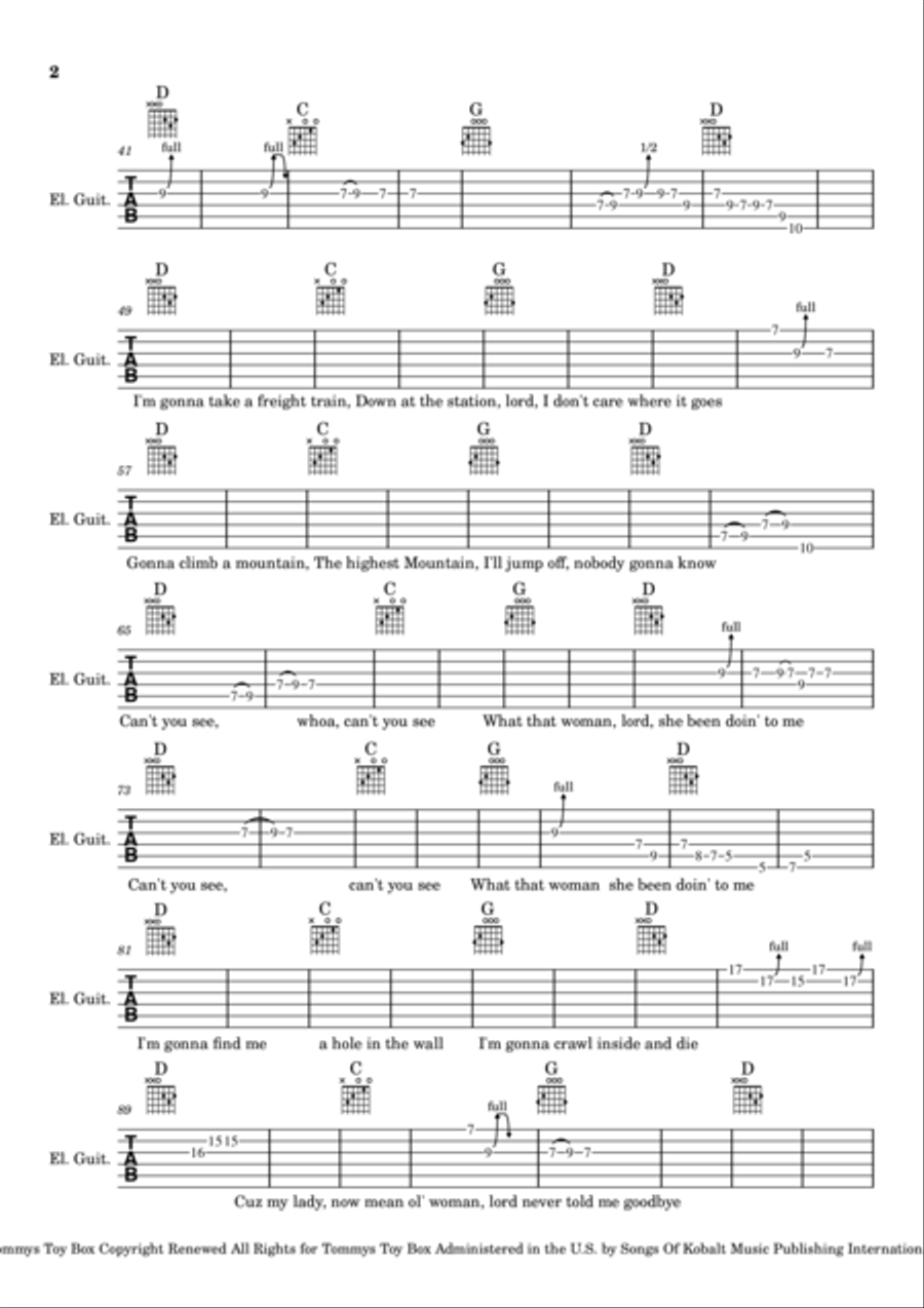 Can't You See Electric Guitar scores gallery preview page 2
